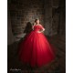 Off Shoulder Vestidos De 15 Anos Red Quince Dress Sleeveless Girl Birthday Gowns Lace Appliques Women 2024 Ball Gown