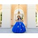 Off Shoulder Vestidos De 15 Anos Sweetheart Neck Blue Quince Dress Lace Appliques Girl Birthday Gowns