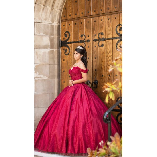 Off Shoulder Red Quince Dress Lace Appliques Girls Ball Gown Sequin Sweet 16 Dresses Sweetheart Neck Vestidos De 15 Anos