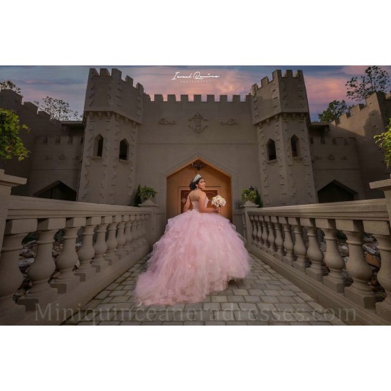 Ruffled 15 Anos Pink Quince Dress Sweetheart Neck Women 2024 Ball Gown Sleeveless Girl Birthday Gowns