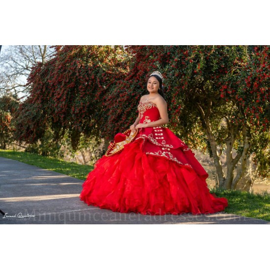 Ruffled 15 Anos Red Quince Dress Lace Appliques Women 2024 Ball Gown Sleeveless Girl Birthday Gowns