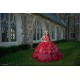 Ruffled 15 Anos Red Quince Dress Sleeveless Women 2024 Ball Gown Lace Appliques Sequin Girl Birthday Gowns