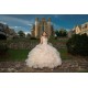 Ruffled 15 Anos White Quince Dress V Neck Women 2024 Ball Gown Lace Appliques Girl Birthday Gowns