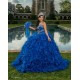 Ruffled Quince Dress Blue Vestidos De 15 Anos Sleeveless Girl Birthday Gowns Sweetheart Neck Women 2024 Ball Gown