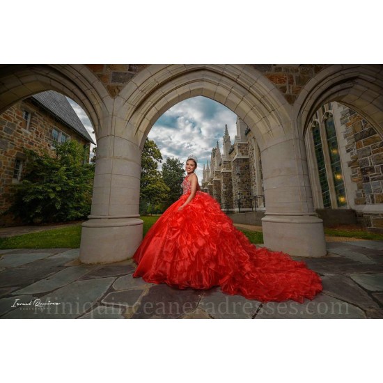 Ruffled Quince Dress Red Vestidos De 15 Anos Sweetheart Neck Women 2024 Ball Gown Sleeveless Girl Birthday Gowns