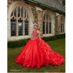 Ruffled Quince Dress Red Vestidos De 15 Anos Sweetheart Neck Women 2024 Ball Gown Sleeveless Girl Birthday Gowns