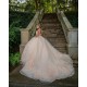 Sleeveless 15 Anos Champagne Quince Dress Pearl Women 2024 Ball Gown Lace Appliques V Neck Girl Birthday Gowns