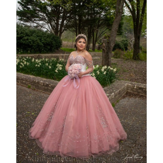 Sleeveless 15 Anos Pink Quince Dress Crystal Women 2024 Ball Gown Lace Appliques V Neck Girl Birthday Gowns