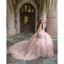 Sleeveless 15 Anos Pink Quince Dress Sweetheart Neck Sweet 15 Gowns Lace Appliques Girl Birthday Gowns With 3D Flowers