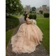 Sleeveless 15 Anos Rose Gold Quince Dress Sweetheart Neck Women 2024 Ball Gown Lace Appliques Girl Birthday Gowns