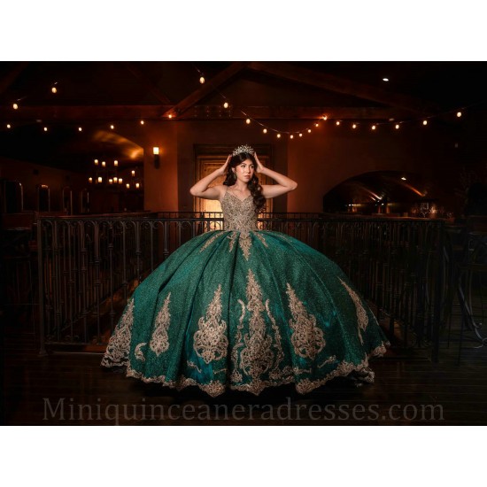 Sleeveless Quince Dress Emerald Green Vestidos De 15 Anos Lace Appliques Girl Birthday Gowns V Neck Women 2024 Ball Gown