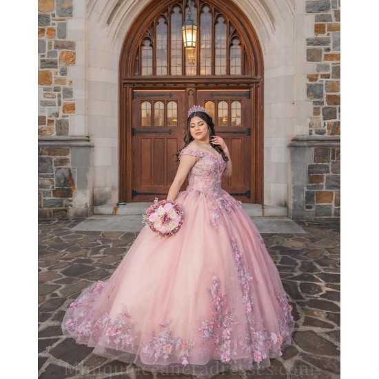 V Neck 15 Anos Pink Quince Dress Sleeveless Women 2024 Ball Gown Sequin Girl Birthday Gowns With 3D Flowers