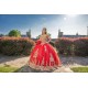 V Neck 15 Anos Red Quince Dress Off Shoulder Women 2024 Ball Gown Lace Appliques Girl Birthday Gowns